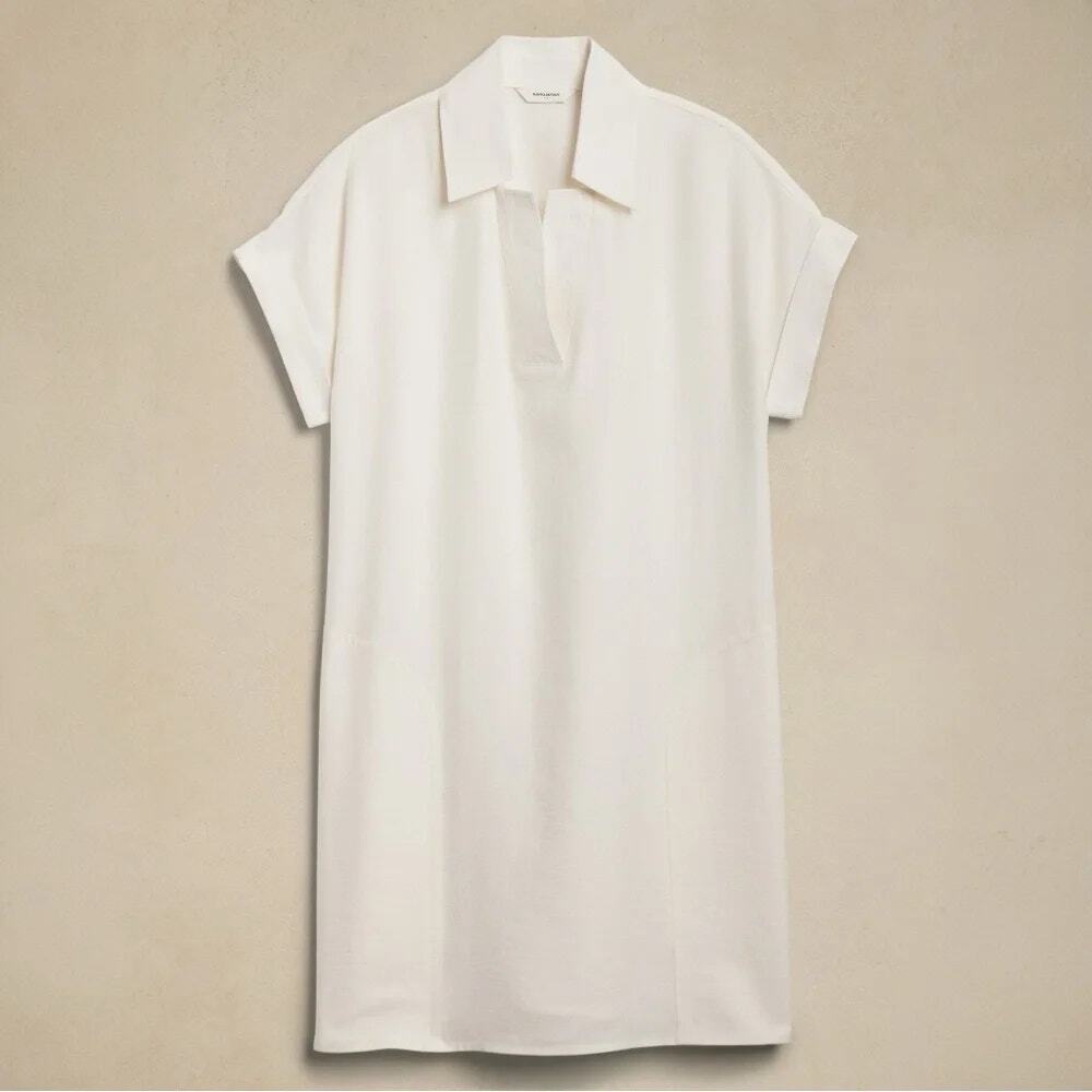 Banana Republic White Mini Shirt Dress